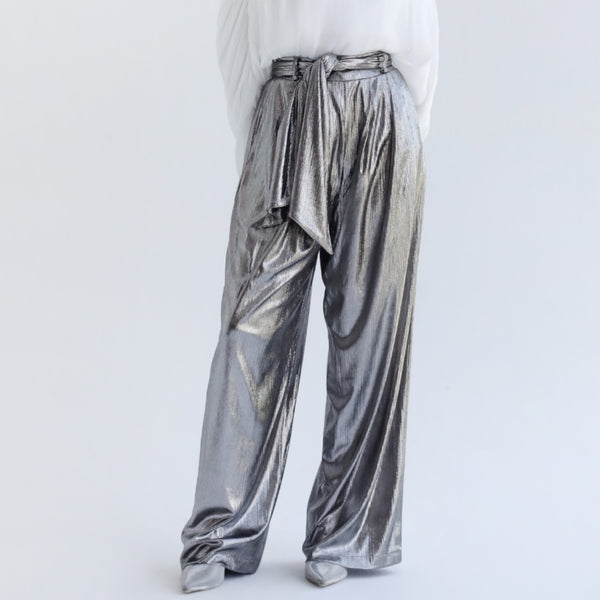 Silver waist tie pants