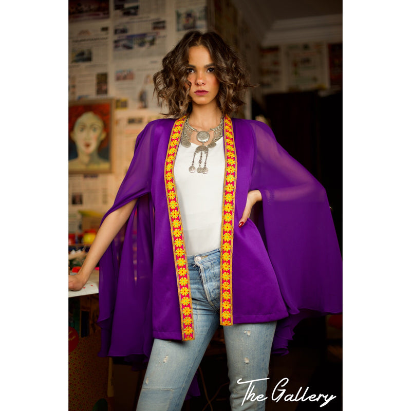 Indian purple cape blazer
