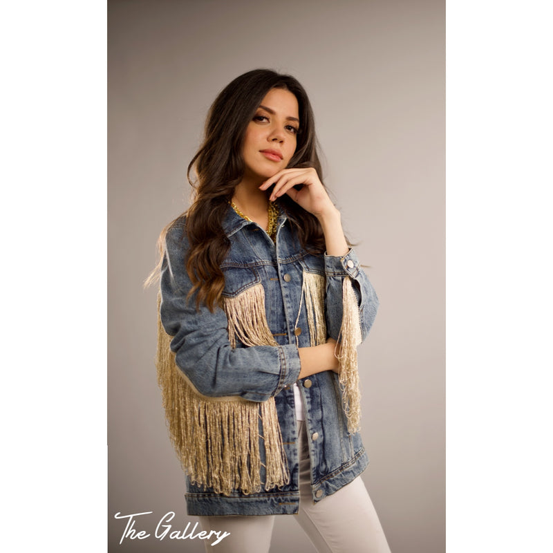 Fringe denim jacket