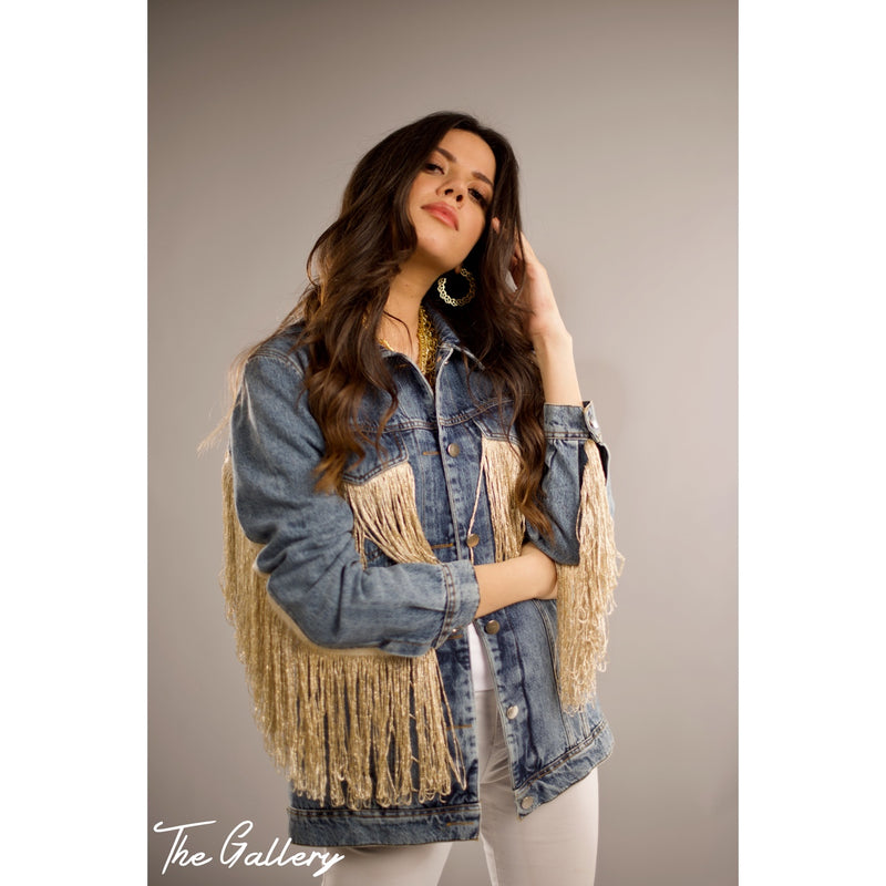 Fringe denim jacket