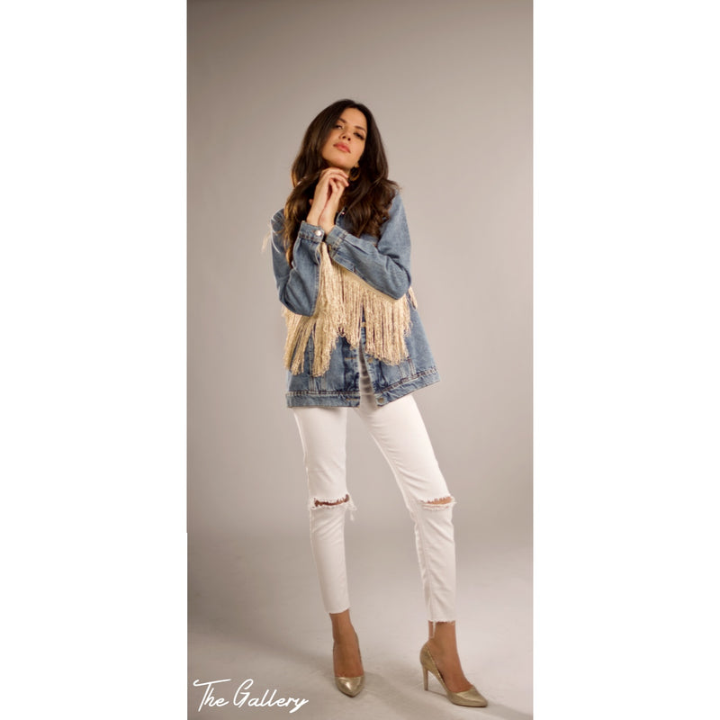 Fringe denim jacket