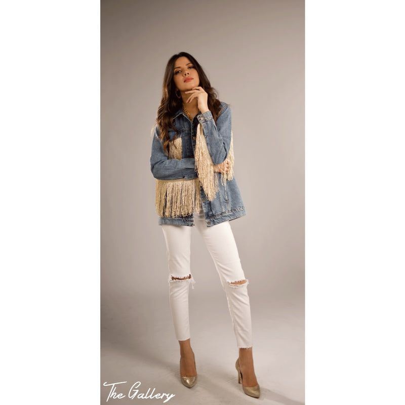 Fringe denim jacket