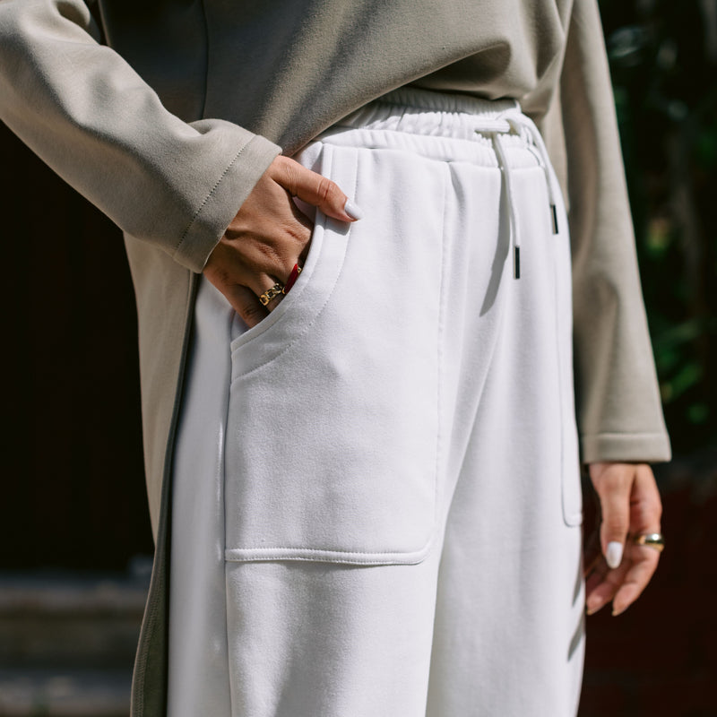 Lined milton white sweatpants