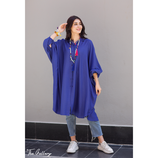 Blue Oversized loose shirt