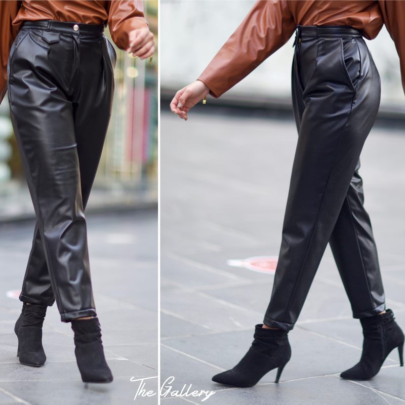 High waisted carrot leather pants – The Gallery