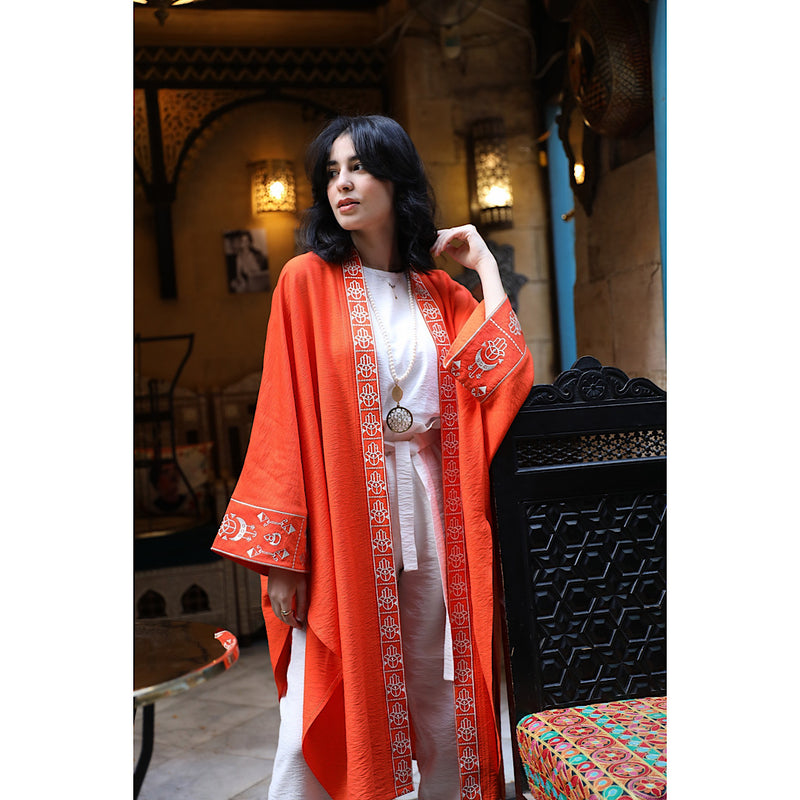 orange embroidered kaftan – The Gallery