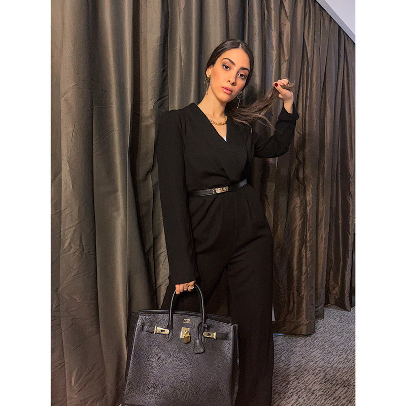 Black Double breasted blazer jumpsuit
