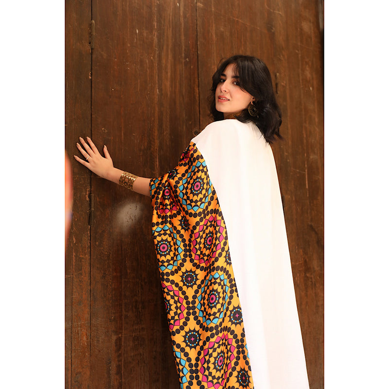 Islamic printed kaftan dress