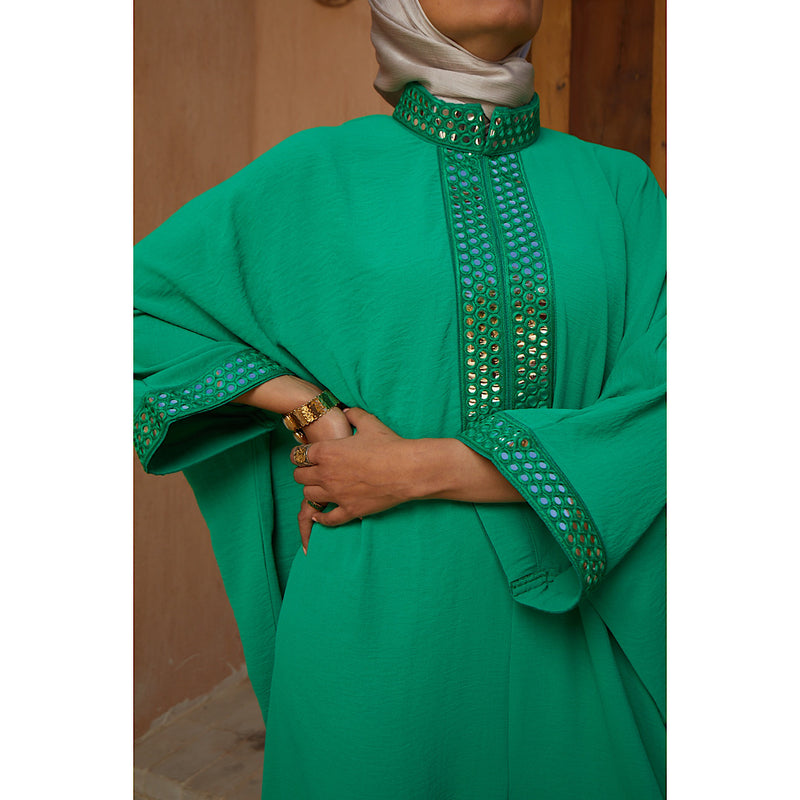 Green embroidered jumpsuit
