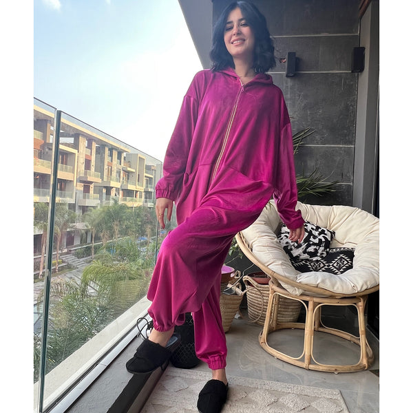 Pink velvet onesie