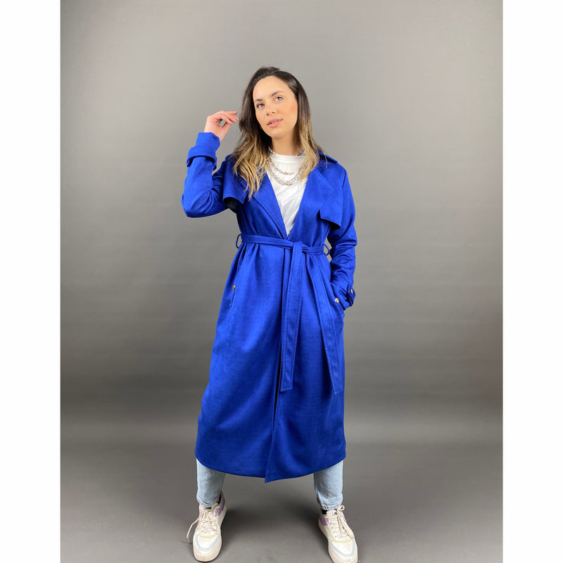 Royal blue trench coat