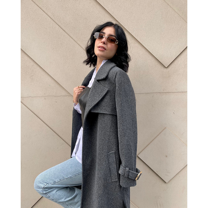 Grey Wool Trench Coat Dark Grey Trench Wool Coat – The Gallery